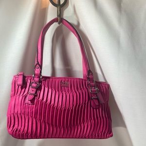 COACH MADISON GATHERED LEATHER CARRIE 21281 GOLD/PUNCH New W/O Tag